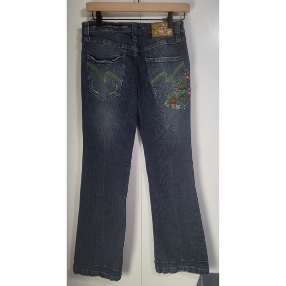 ZANA DI Jeans Juniors SZ 9 Embroidered Boho Hippie y2k vintage jeans Floral - Picture 3 of 15